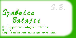 szabolcs balajti business card